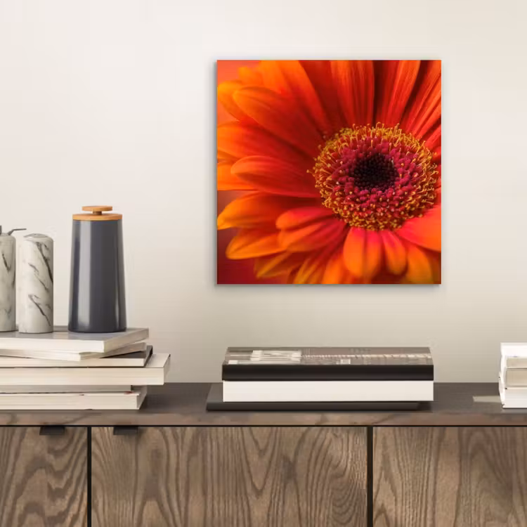 Aluminium schilderij - Oranje - Gerbera - Intens — 2