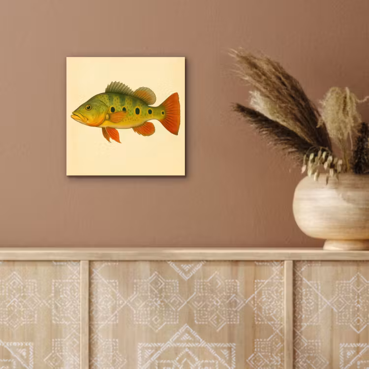 Aluminium schilderij - Schubben - Vis - Groen - Illustratie — 5