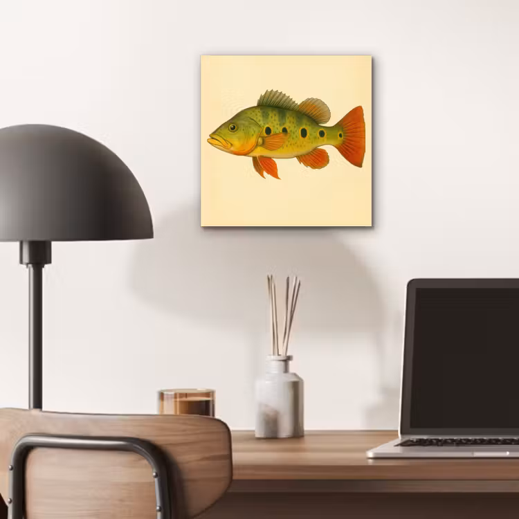 Aluminium schilderij - Schubben - Vis - Groen - Illustratie — 6