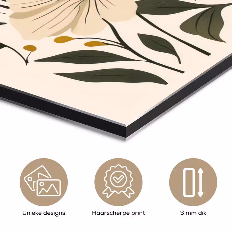Aluminium schilderij - Veldbloemen - Stengels - Blaadjes - Groen — 7