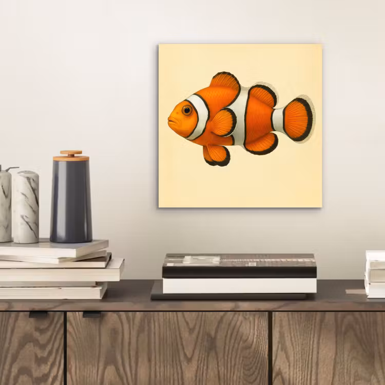 Aluminium schilderij - Vis - Oranje - Strepen — 2