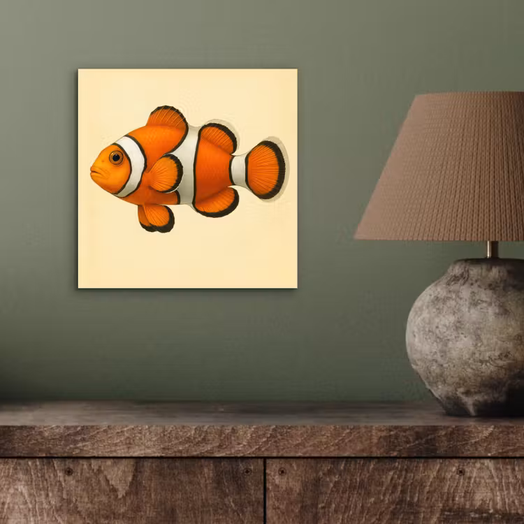 Aluminium schilderij - Vis - Oranje - Strepen — 3
