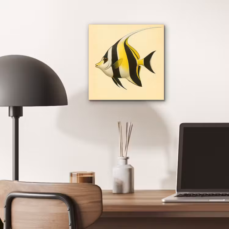 Aluminium schilderij - Vis - Sierlijk - Rugvin - Geel — 6