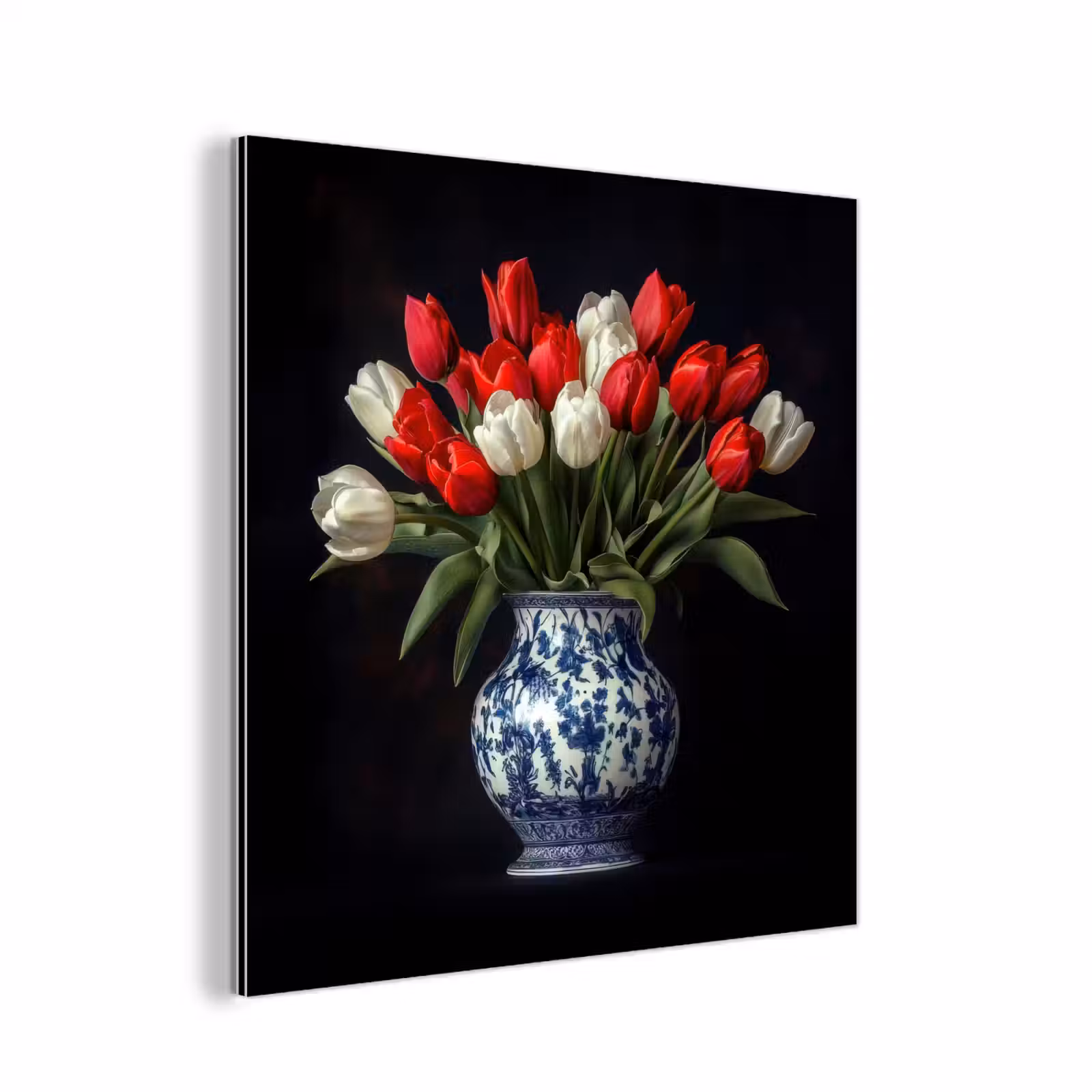 Aluminium schilderij - Rode - Bloemen - Tulpen - Vaas — 1