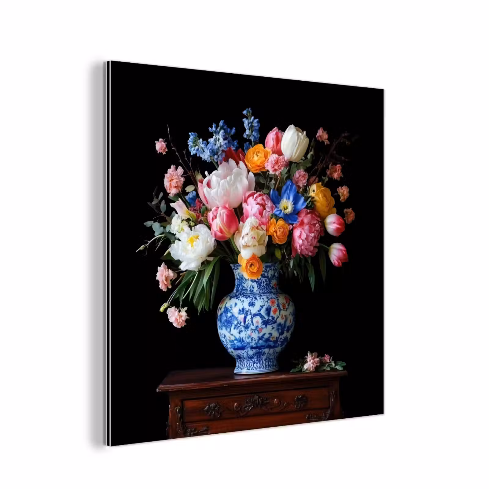 Aluminium schilderij - Rozen - Bloemen - Vaas - Boeket — 1