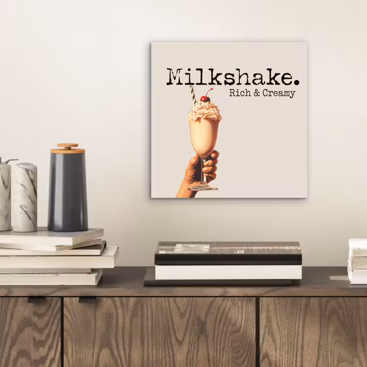 Aluminium schilderij - Milkshake - Kers - Rietje — 2