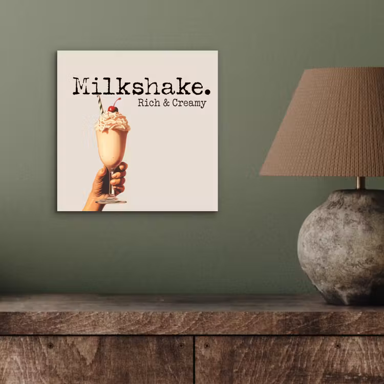 Aluminium schilderij - Milkshake - Kers - Rietje — 3