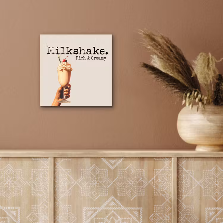 Aluminium schilderij - Milkshake - Kers - Rietje — 5