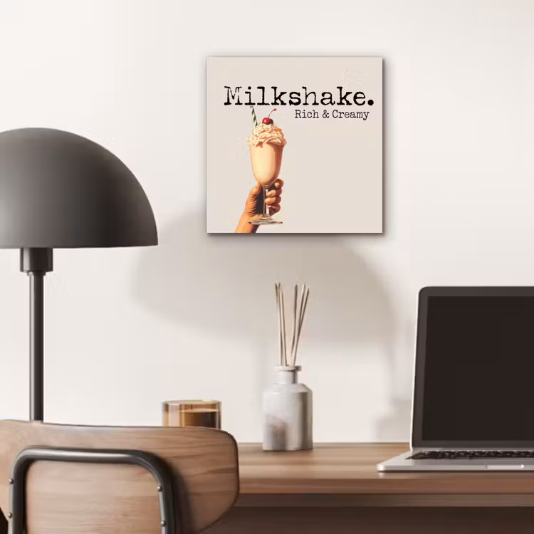 Aluminium schilderij - Milkshake - Kers - Rietje — 6