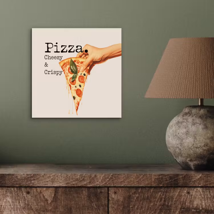 Aluminium schilderij - Pizza - Kaas - Pepperoni — 3
