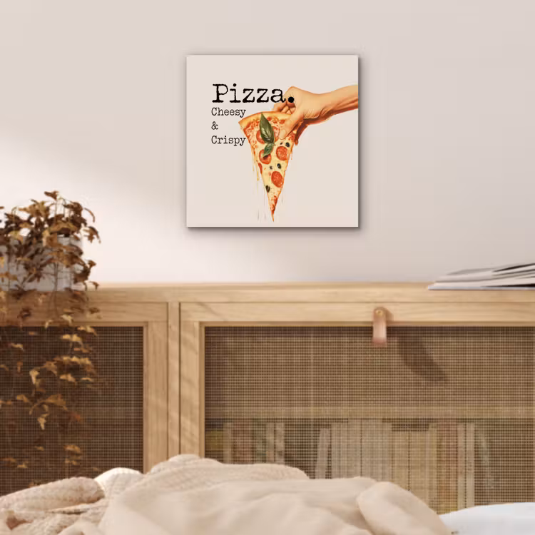 Aluminium schilderij - Pizza - Kaas - Pepperoni — 4