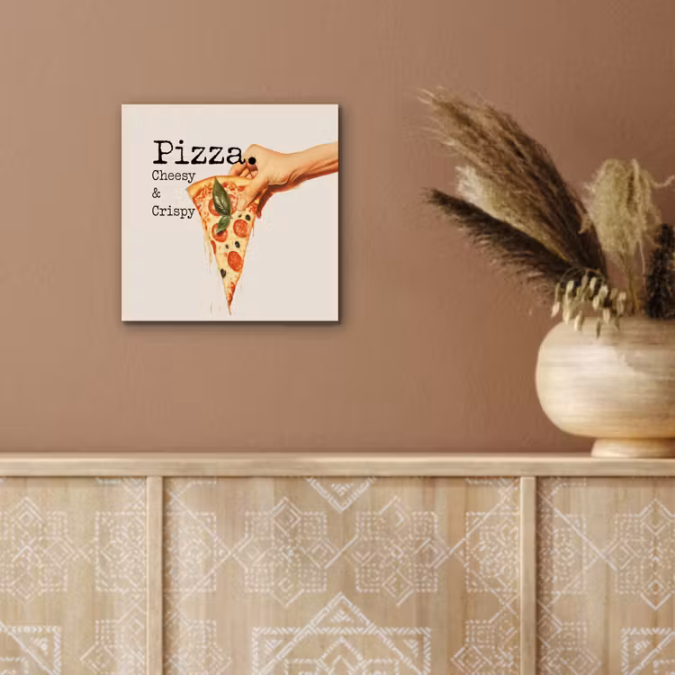 Aluminium schilderij - Pizza - Kaas - Pepperoni — 5