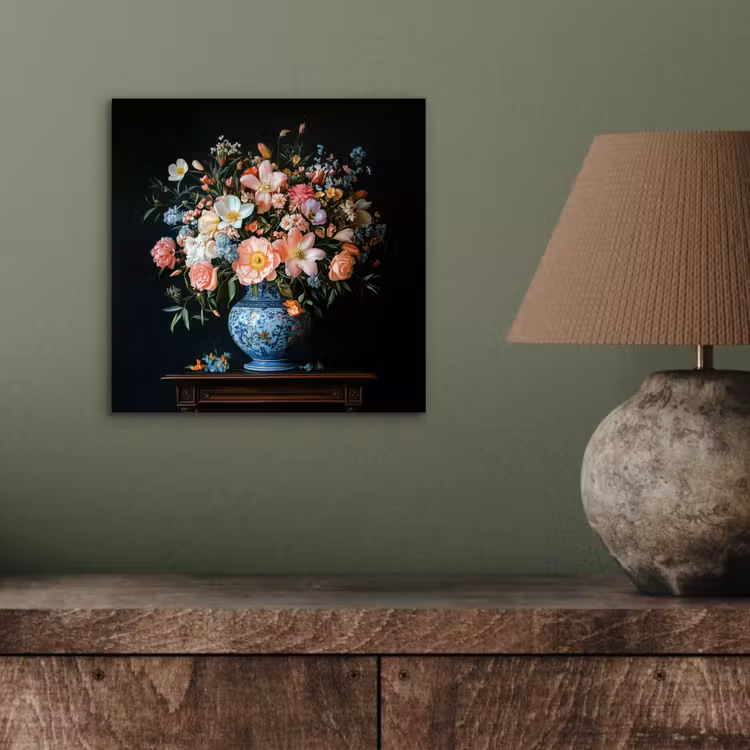 Aluminium schilderij - Roze - Bloemen - Vaas - Kleuren — 3