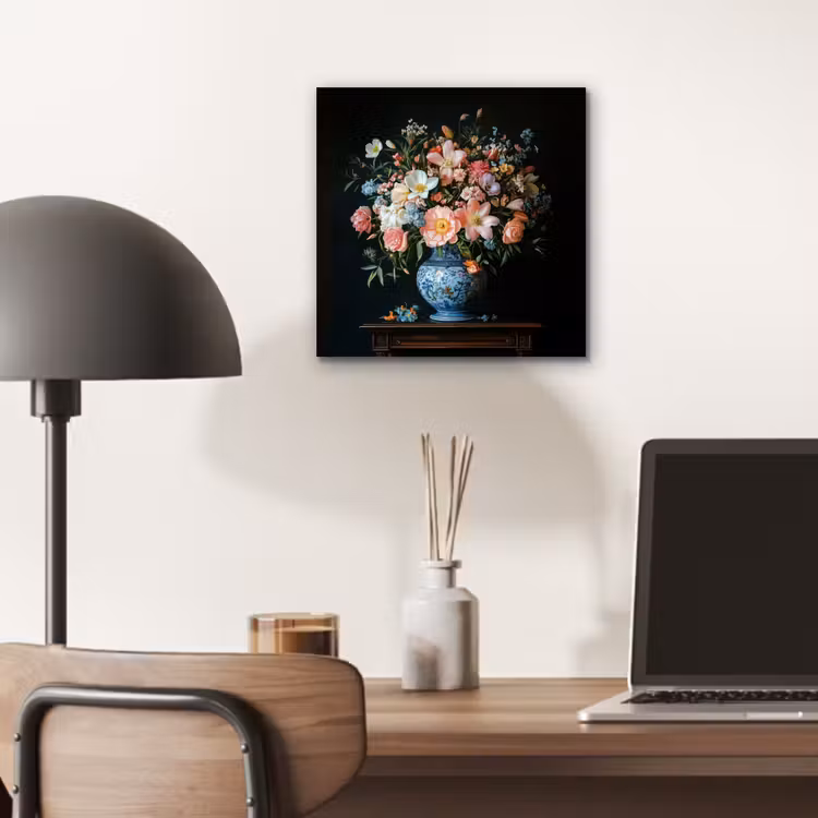Aluminium schilderij - Roze - Bloemen - Vaas - Kleuren — 6