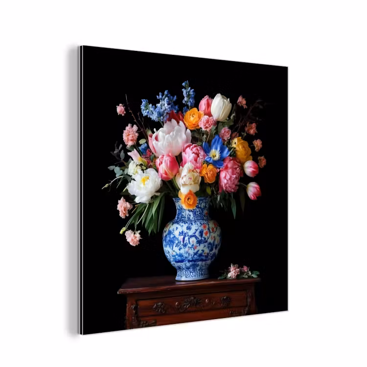 Aluminium schilderij - Rozen - Bloemen - Vaas - Boeket — 1