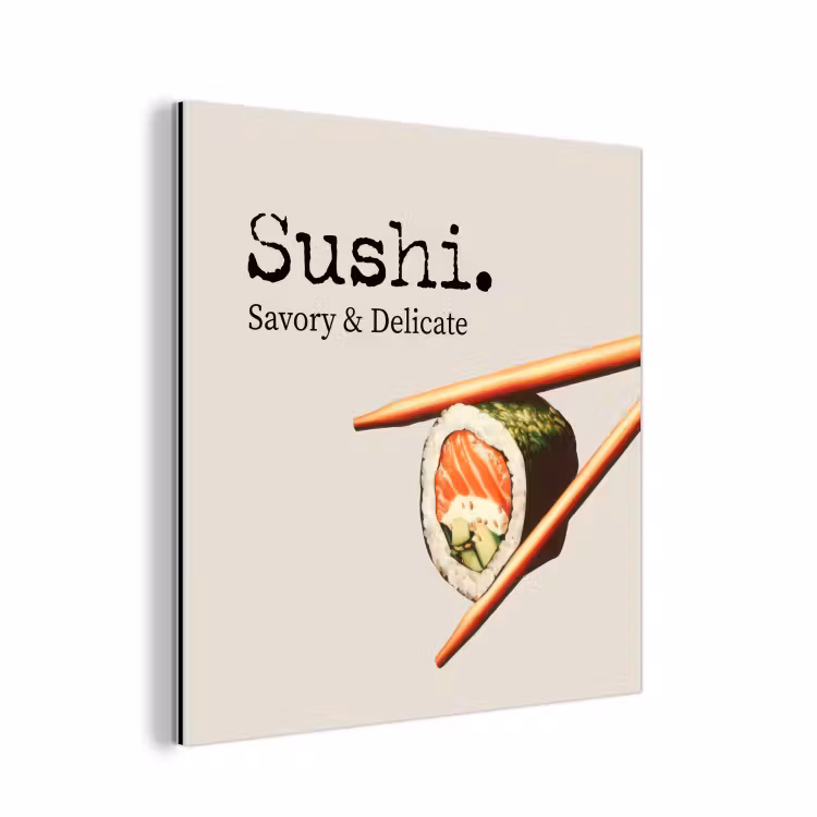 Aluminium schilderij - Sushi - Zalm - Rijst - Japans — 1
