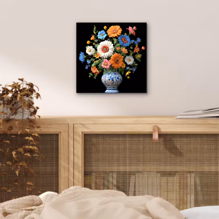 Aluminium schilderij - Vaas - Boeket - Bloemen - Kleur — 4