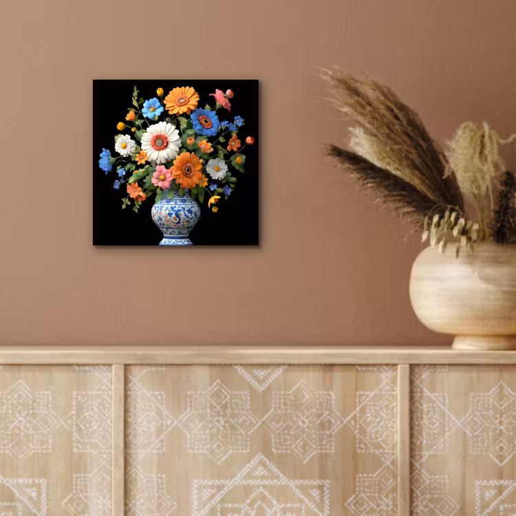 Aluminium schilderij - Vaas - Boeket - Bloemen - Kleur — 5