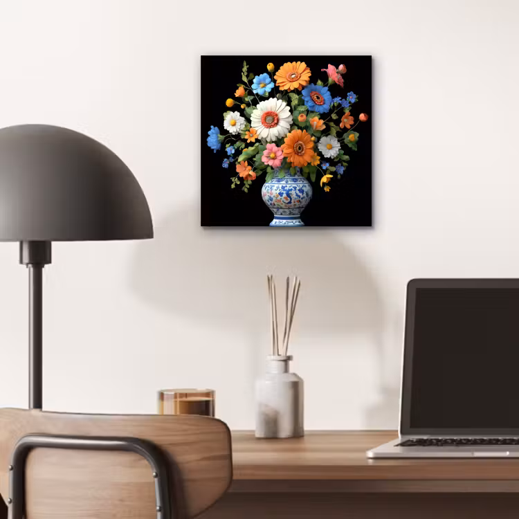 Aluminium schilderij - Vaas - Boeket - Bloemen - Kleur — 6