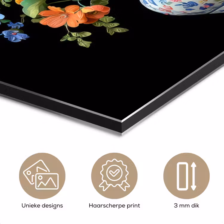 Aluminium schilderij - Vaas - Boeket - Bloemen - Kleur — 7