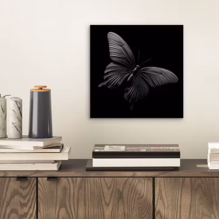 Aluminium schilderij - Vlinder - Zwart - Insect - Dieren — 2