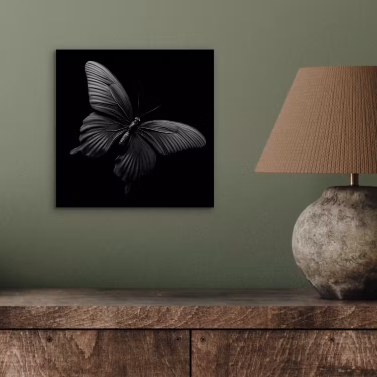 Aluminium schilderij - Vlinder - Zwart - Insect - Dieren — 3