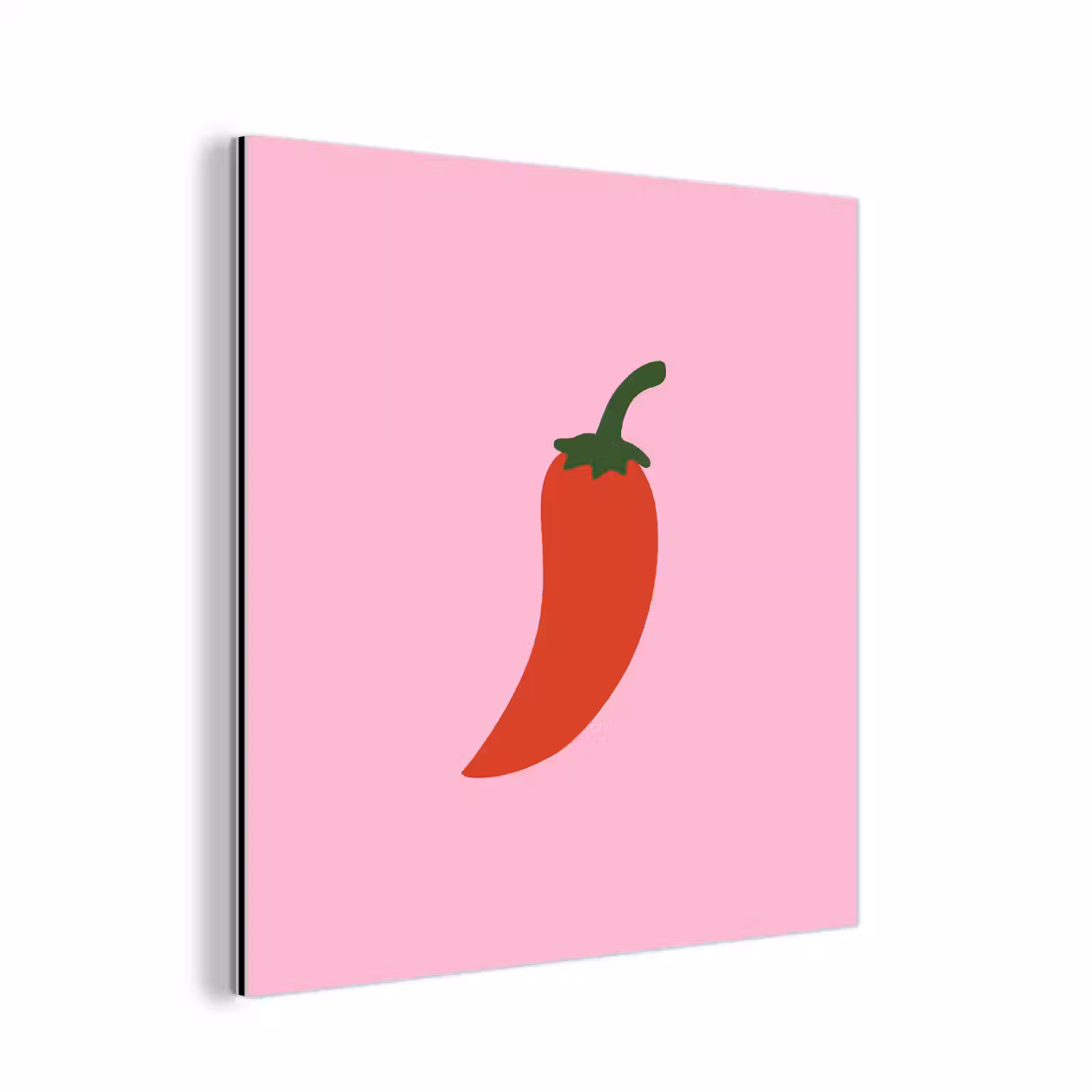 Aluminium schilderij - Peper - Rood - Illustratie — 1