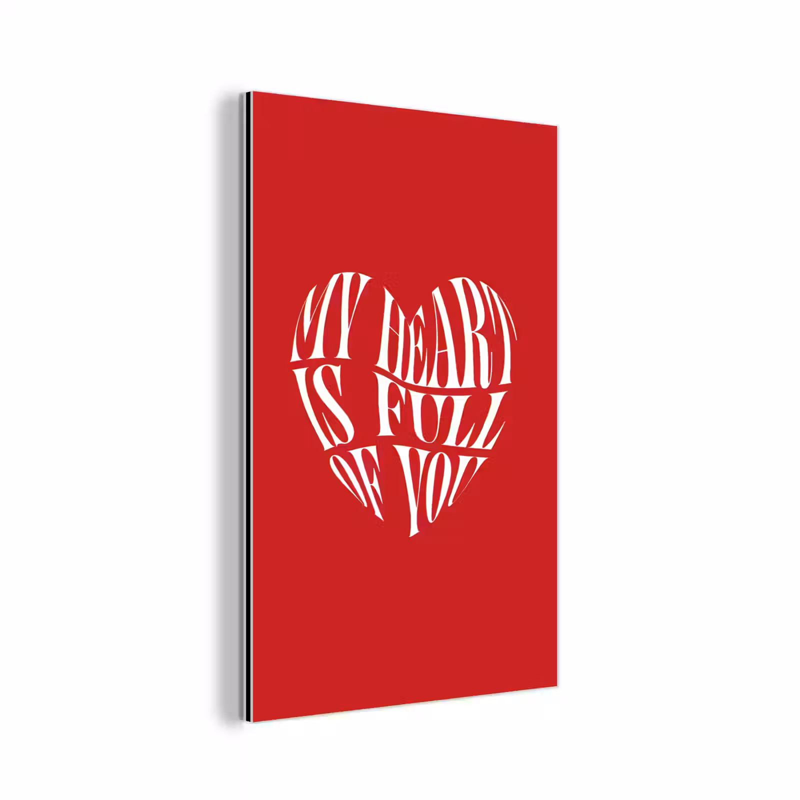Aluminium schilderij - Rood - Hart- Tekst - Valentijn — 1