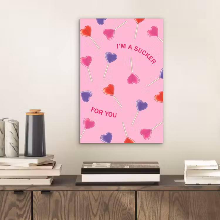 Aluminium schilderij - Lolly - Valentijn - Illustratie - Snoep — 2