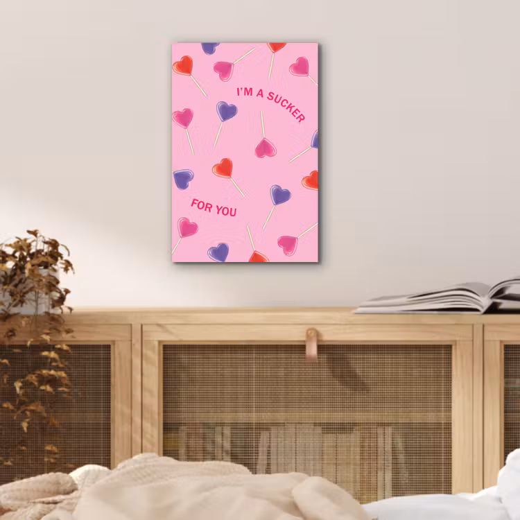 Aluminium schilderij - Lolly - Valentijn - Illustratie - Snoep — 4