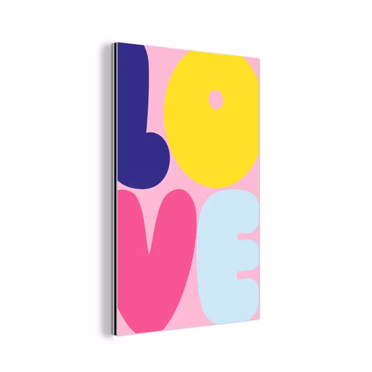 Aluminium schilderij - Love - Valentijn - Kleurrijk — 1