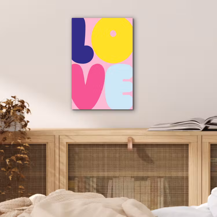 Aluminium schilderij - Love - Valentijn - Kleurrijk — 4
