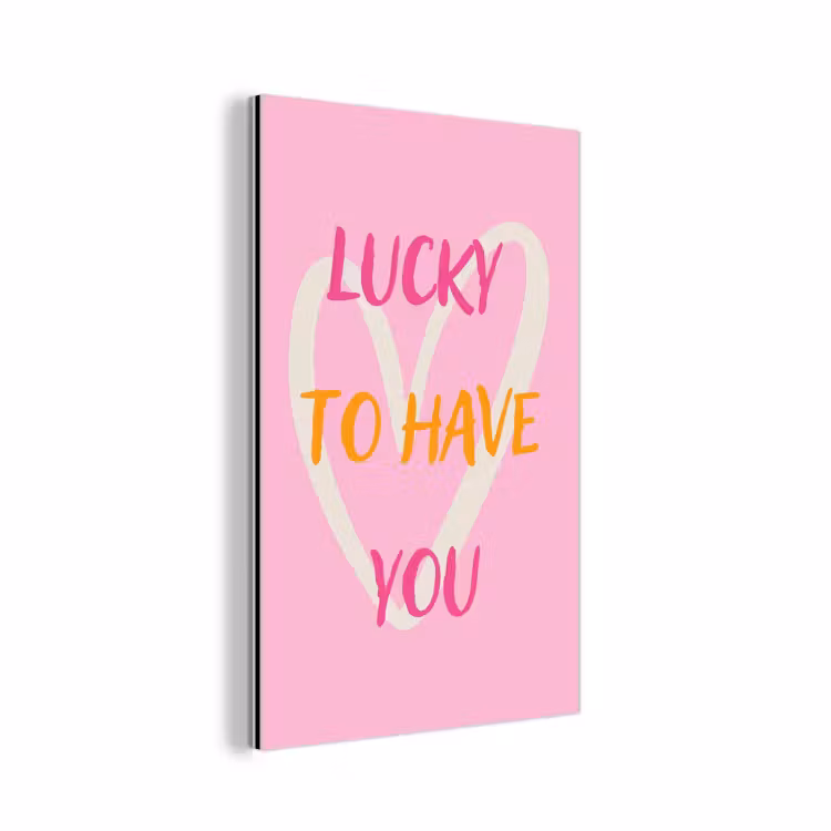 Aluminium schilderij - Lucky - Love - Valentijn - Roze — 1