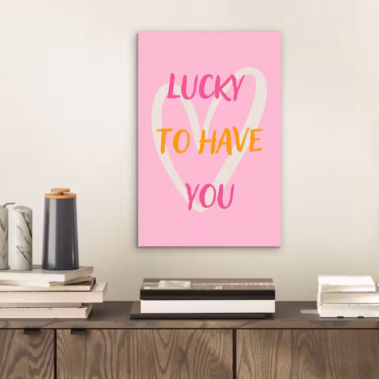 Aluminium schilderij - Lucky - Love - Valentijn - Roze — 2