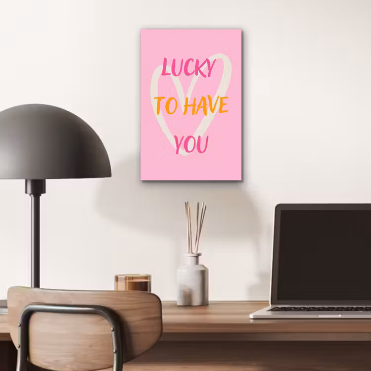 Aluminium schilderij - Lucky - Love - Valentijn - Roze — 6