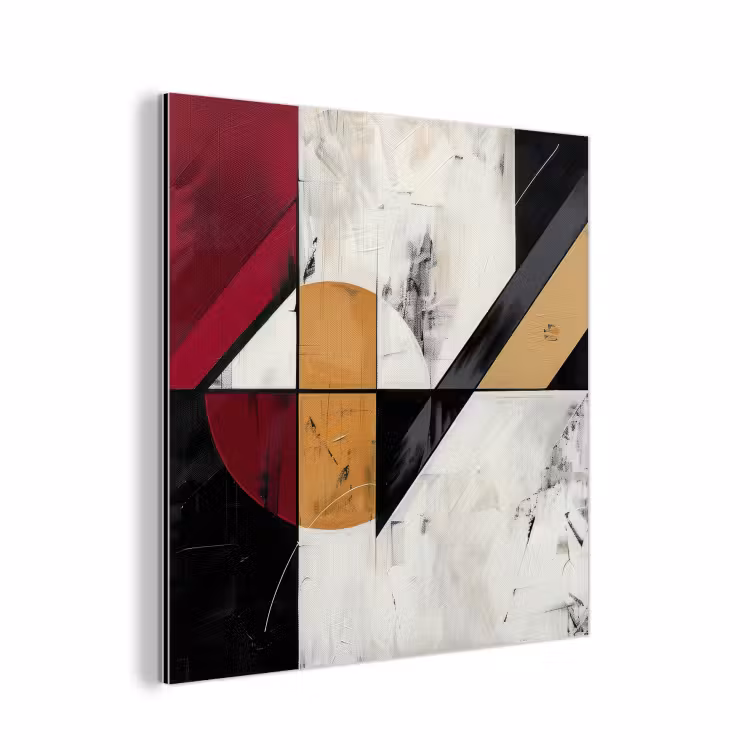 Aluminium schilderij - Modern - Abstract - Geometrisch - Rood - Industrieel — 1
