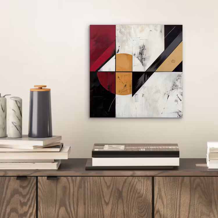 Aluminium schilderij - Modern - Abstract - Geometrisch - Rood - Industrieel — 2
