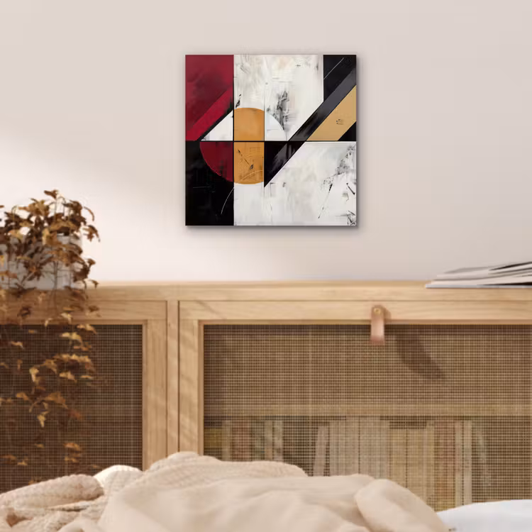 Aluminium schilderij - Modern - Abstract - Geometrisch - Rood - Industrieel — 4