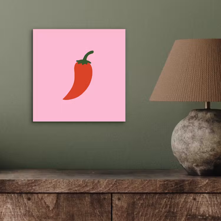 Aluminium schilderij - Peper - Rood - Illustratie — 3