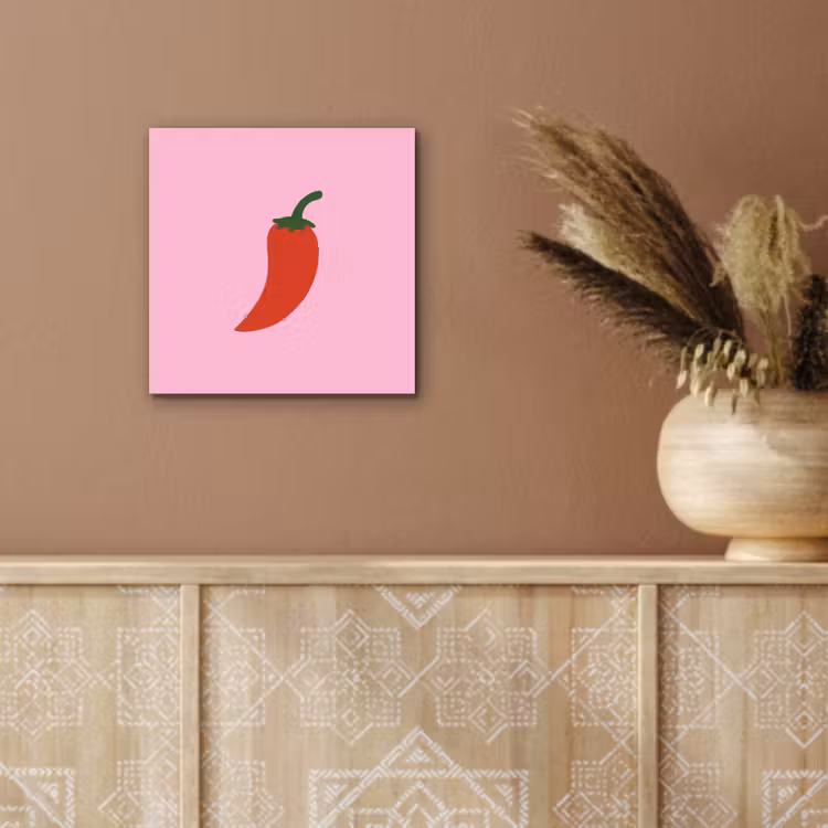 Aluminium schilderij - Peper - Rood - Illustratie — 5