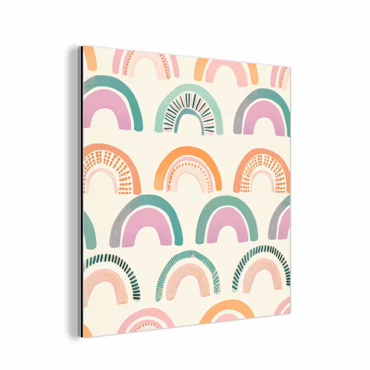 Aluminium schilderij - Regenboog - Pastel - Patroon — 1