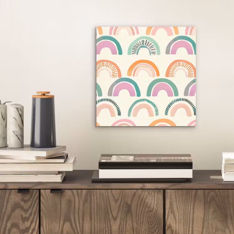 Aluminium schilderij - Regenboog - Pastel - Patroon — 2
