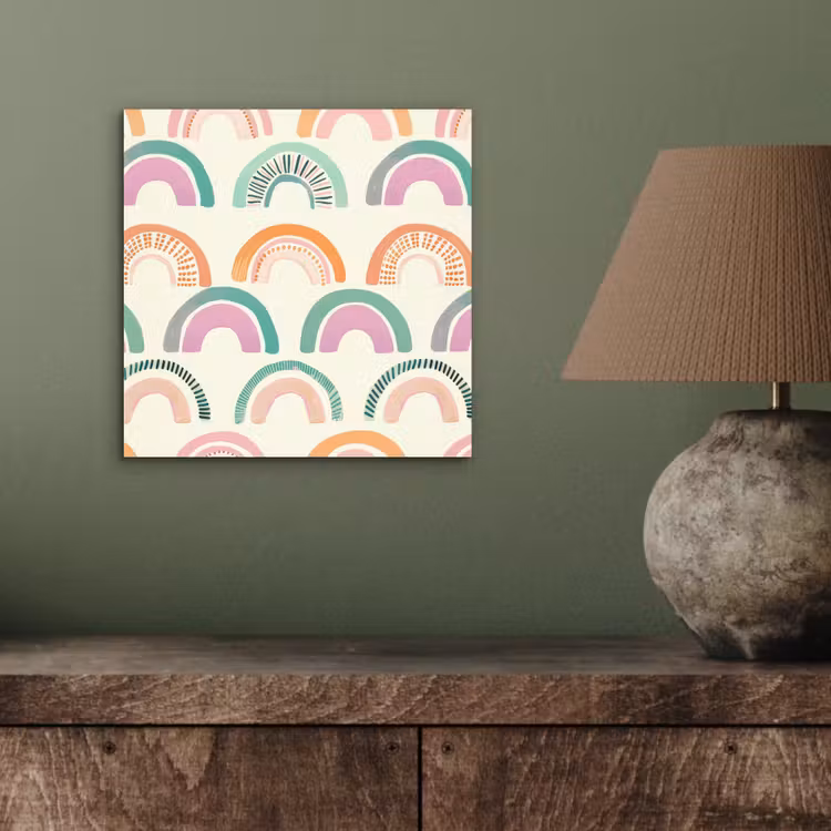 Aluminium schilderij - Regenboog - Pastel - Patroon — 3