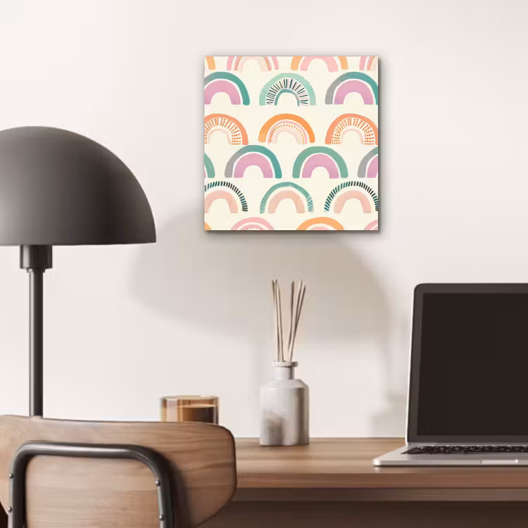 Aluminium schilderij - Regenboog - Pastel - Patroon — 6