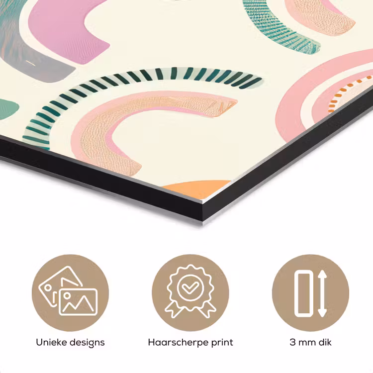 Aluminium schilderij - Regenboog - Pastel - Patroon — 7