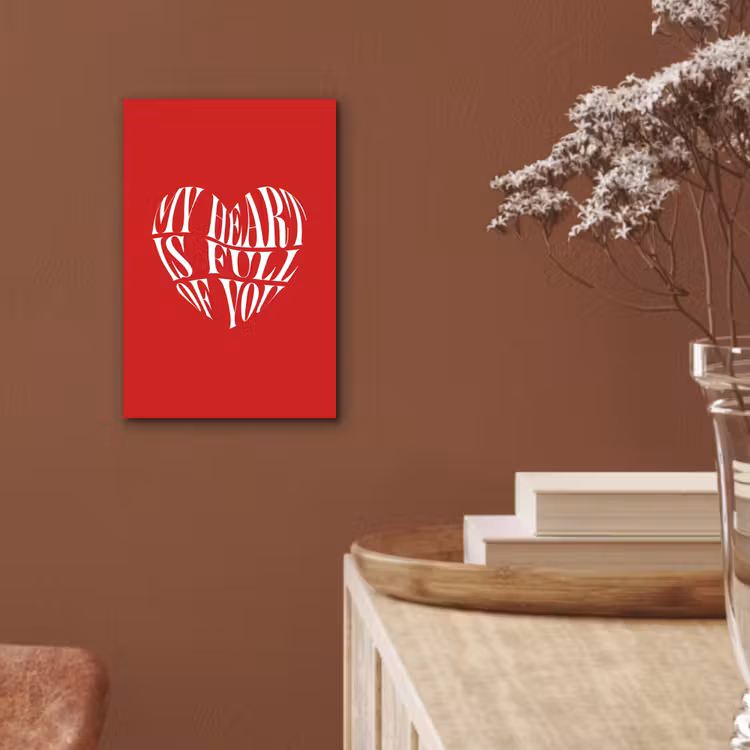 Aluminium schilderij - Rood - Hart- Tekst - Valentijn — 5