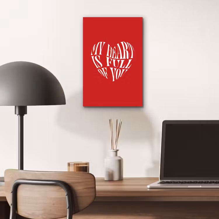 Aluminium schilderij - Rood - Hart- Tekst - Valentijn — 6