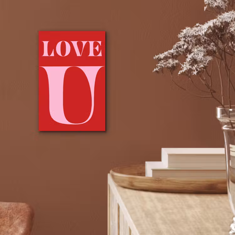 Aluminium schilderij - Rood - Love - Valentijn - Roze — 5