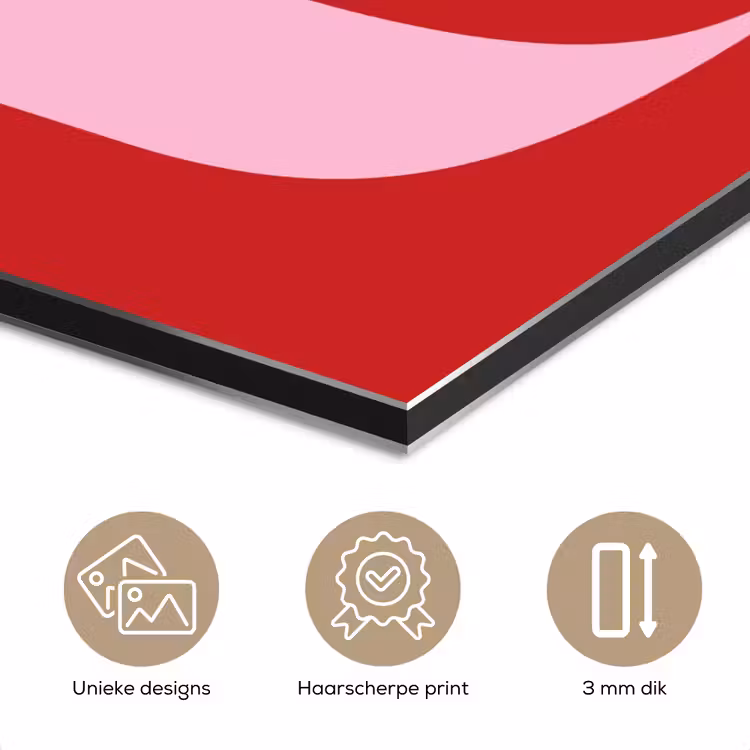 Aluminium schilderij - Rood - Love - Valentijn - Roze — 7