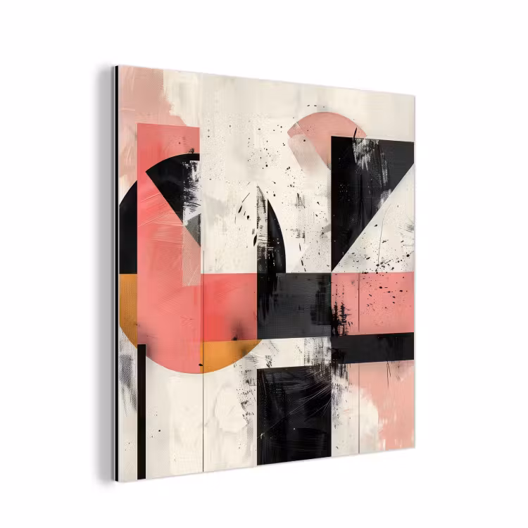 Aluminium schilderij - Roze - Abstract - Aesthetic - Modern - Vormen — 1